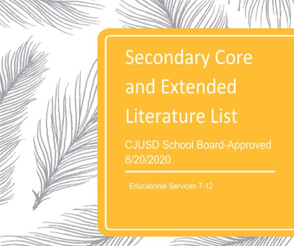 CJUSD Secondary Core & Extended Literature List 